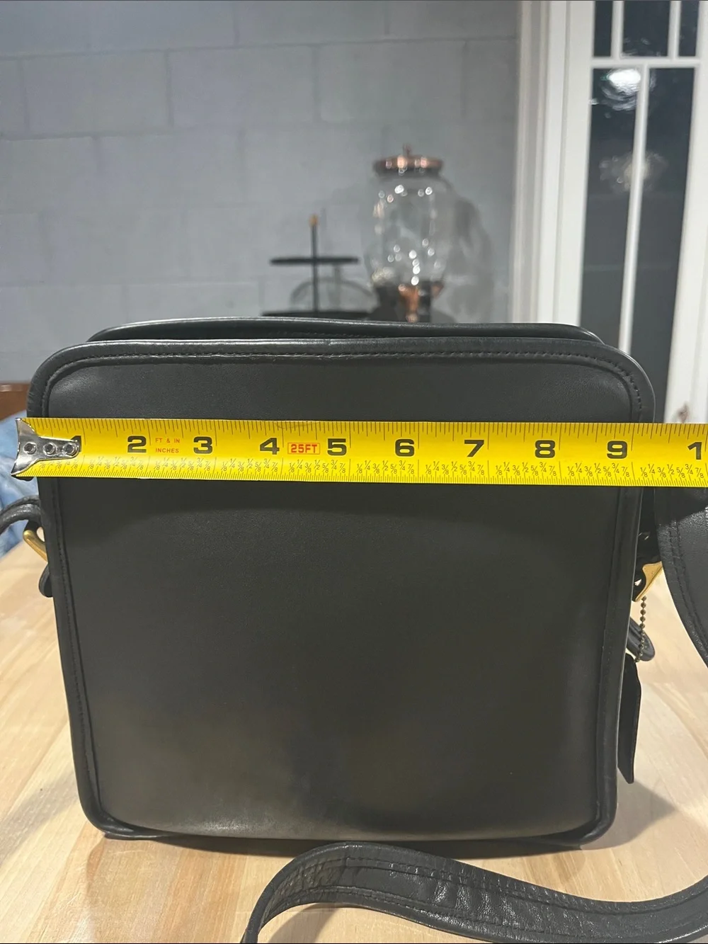 Coach Black Leather Messenger N2-LOD9168 Crossbody vintage